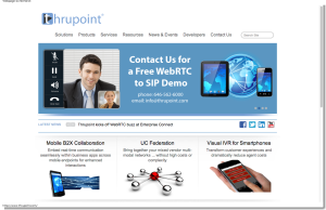 Thrupoint, Inc   WebRTC   WebRTC to SIP   SIP Session Management   Fixed Mobile Convergence