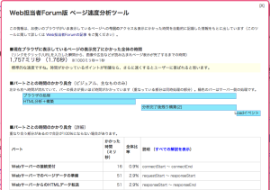 Web担当者Forum版 ページ速度分析ツール