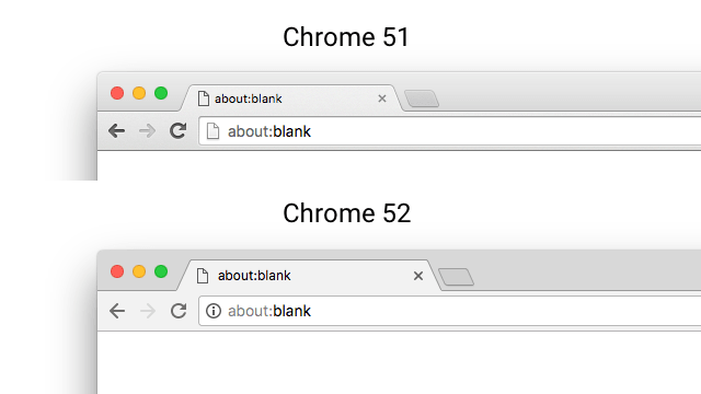 スクリーンショット：Chrome 51とChrome 52のウインドウを並べたもの