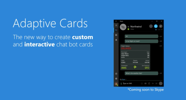 Adaptive Cards（画像はWebサイトのスクリーンショット）