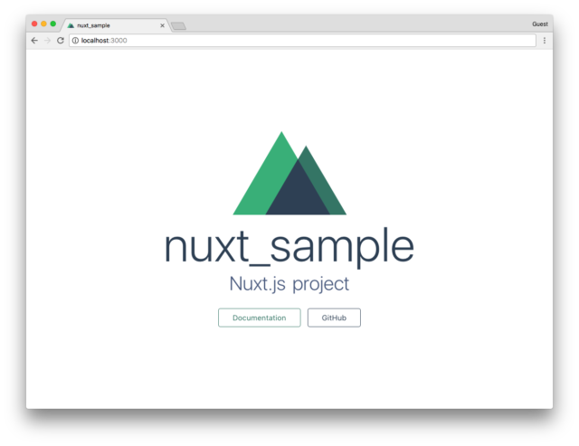 Nuxt Starter 初期ページ