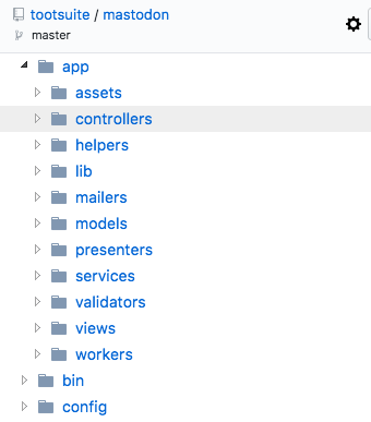 マストドンのソースツリー