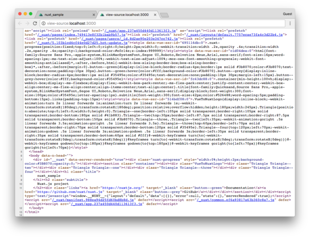 Nuxt Starter 初期ページ ソースコード